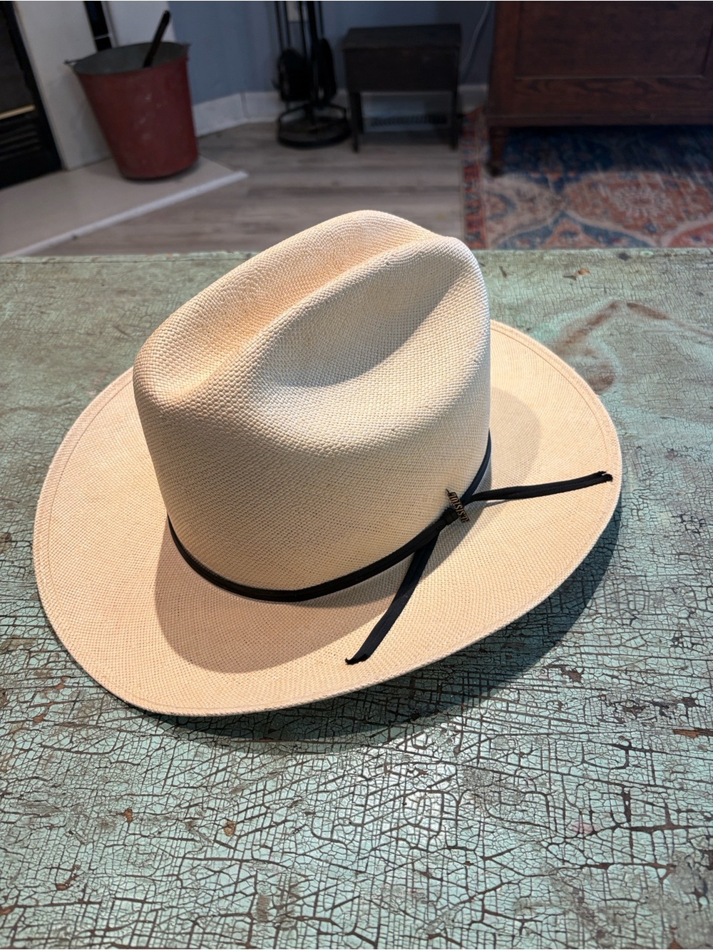 Vintage Resistol Straw Cowboy Hat Size 7 1/4 Long Oval Western Made in USA - Picture 2 of 7
